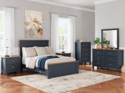 Ashley Landocken Brown Blue Full Panel Bed