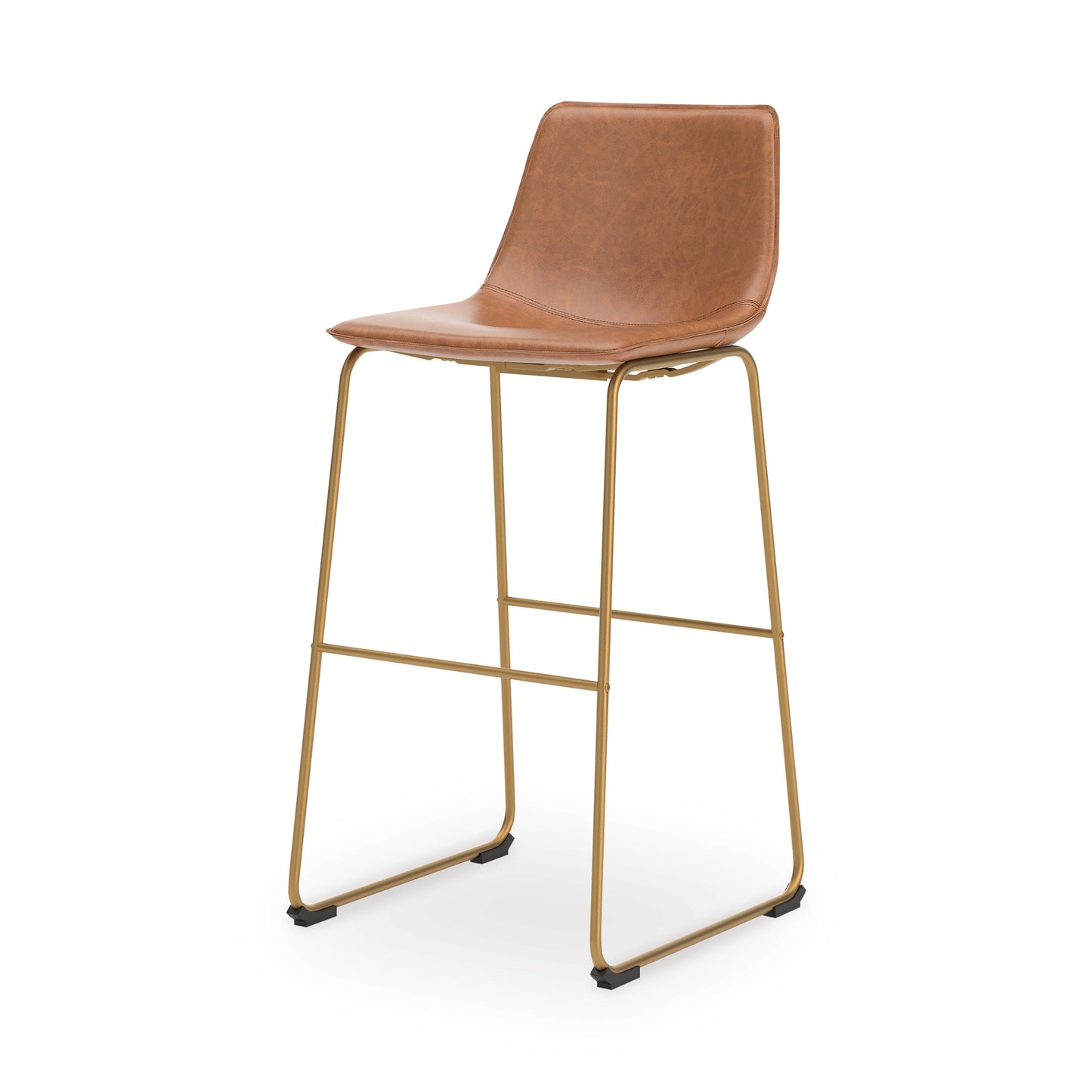 Ashley Crandox Brown Gold Bar Height Bar Stool (Set of 2)