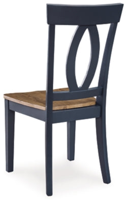 Ashley Landocken Brown Blue Dining Chair (Set of 2)