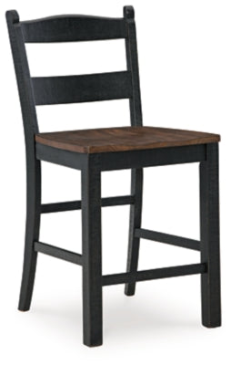 Ashley Valebeck Black Brown Counter Height Barstool (Set of 2)