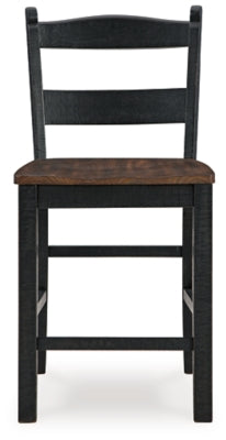 Ashley Valebeck Black Brown Counter Height Barstool (Set of 2)