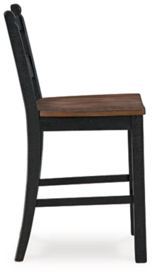 Ashley Valebeck Black Brown Counter Height Barstool (Set of 2)