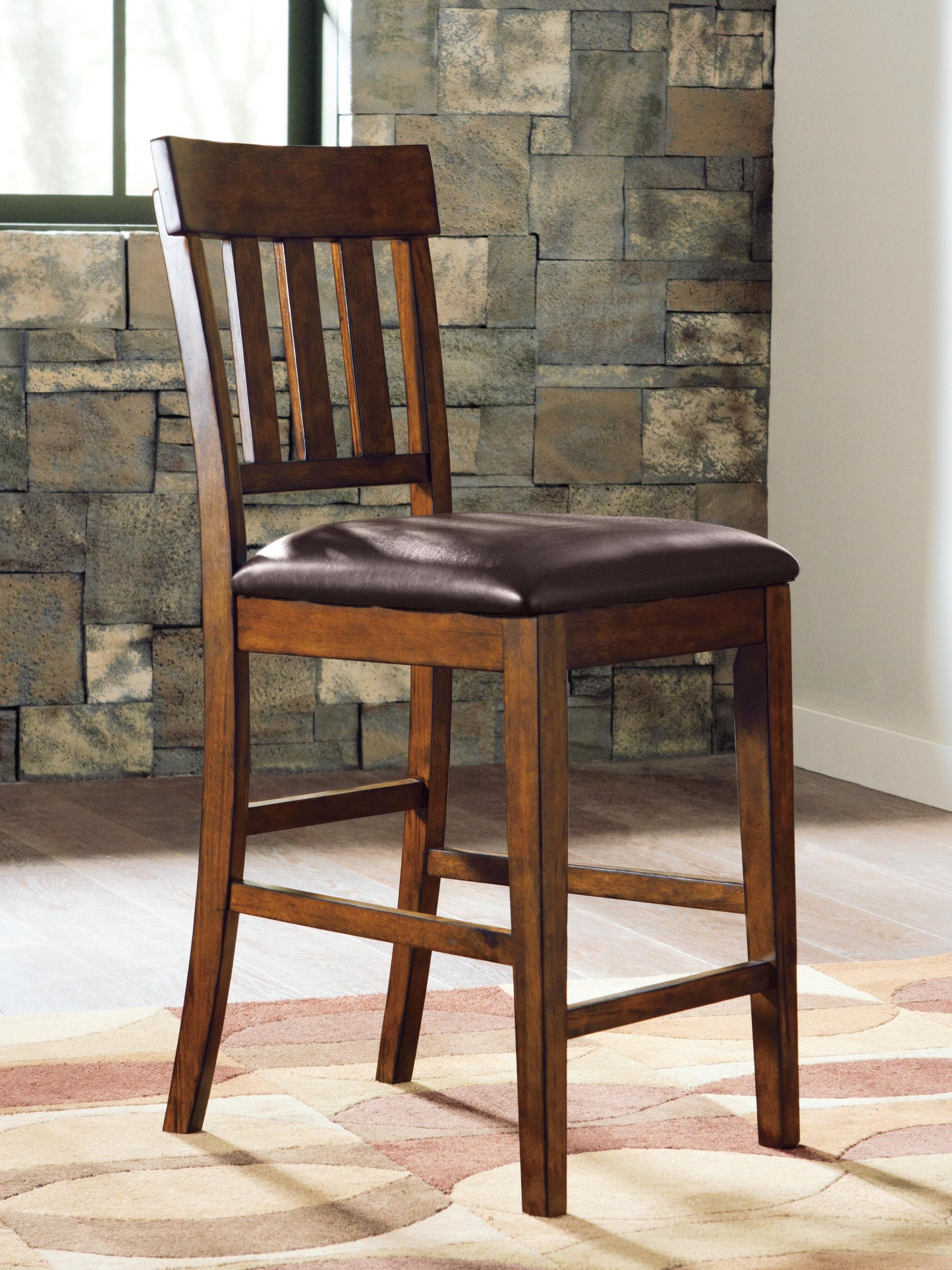 Ashley Ralene Medium Brown Counter Height Bar Stool (Set of 2)