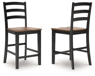 Ashley Wildenauer Brown Black Counter Height Barstool (Set of 2)