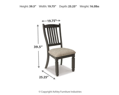 Ashley Tyler Creek Black Grayish Brown Dining Chair (Set of 2)