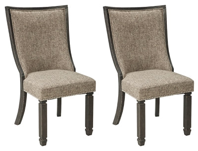 Ashley Tyler Creek Black Grayish Brown Upholstered Dining Room Chair (Set of 2)