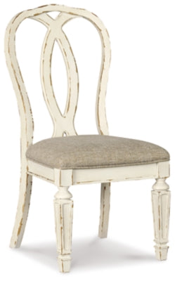 Ashley Realyn Chipped White Ribbon Back Dining Chair (Set of 2)