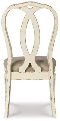 Ashley Realyn Chipped White Ribbon Back Dining Chair (Set of 2)