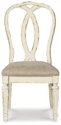 Ashley Realyn Chipped White Ribbon Back Dining Chair (Set of 2)