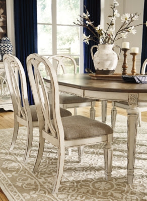 Ashley Realyn Chipped White Ribbon Back Dining Chair (Set of 2)
