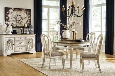 Ashley Realyn Chipped White Ribbon Back Dining Chair (Set of 2)