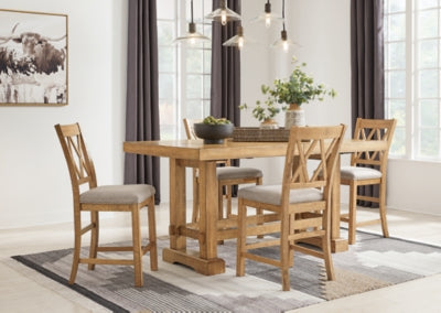 Ashley Havonplane Brown Counter Height Barstool (Set of 2)