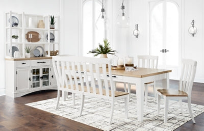 Ashley Ashbryn White Natural Dining Hutch