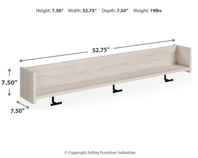 Ashley Socalle Light Natural Wall Mounted Coat Rack with Shelf