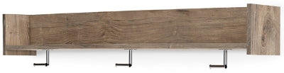 Ashley Oliah Natural Wall Mounted Coat Rack with Shelf