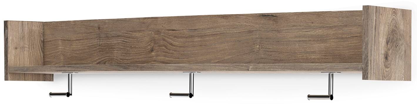 Ashley Oliah Natural Wall Mounted Coat Rack with Shelf