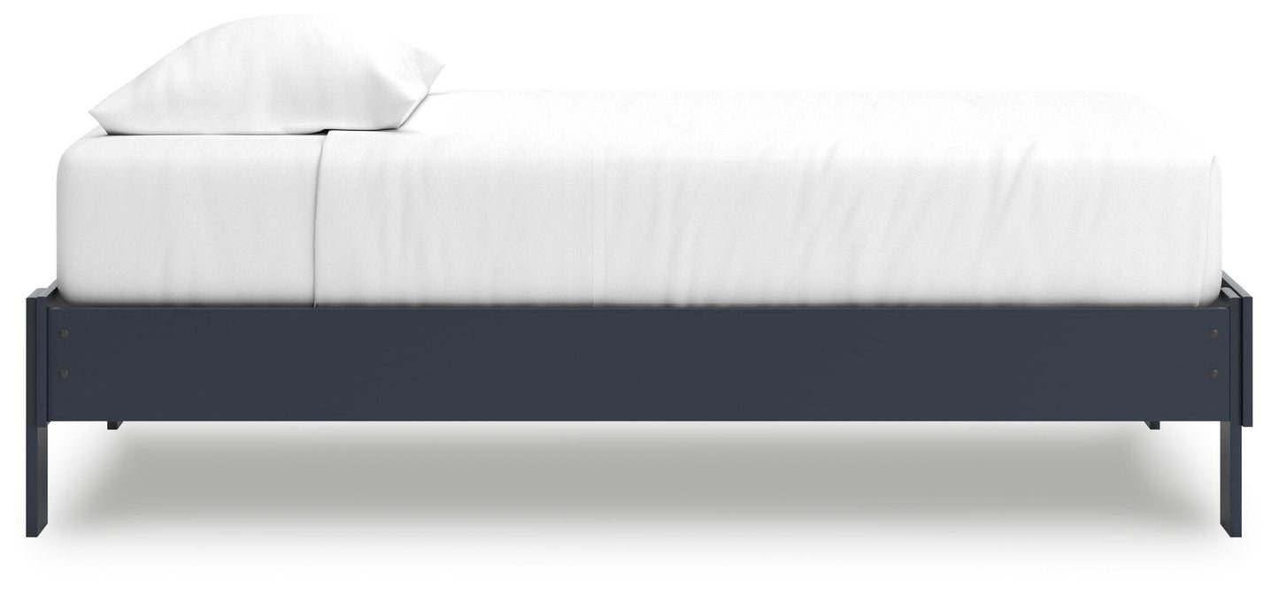 Ashley Simmenfort Navy Blue Twin Platform Bed