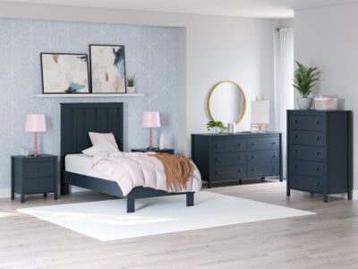 Ashley Simmenfort Navy Blue Twin Platform Bed