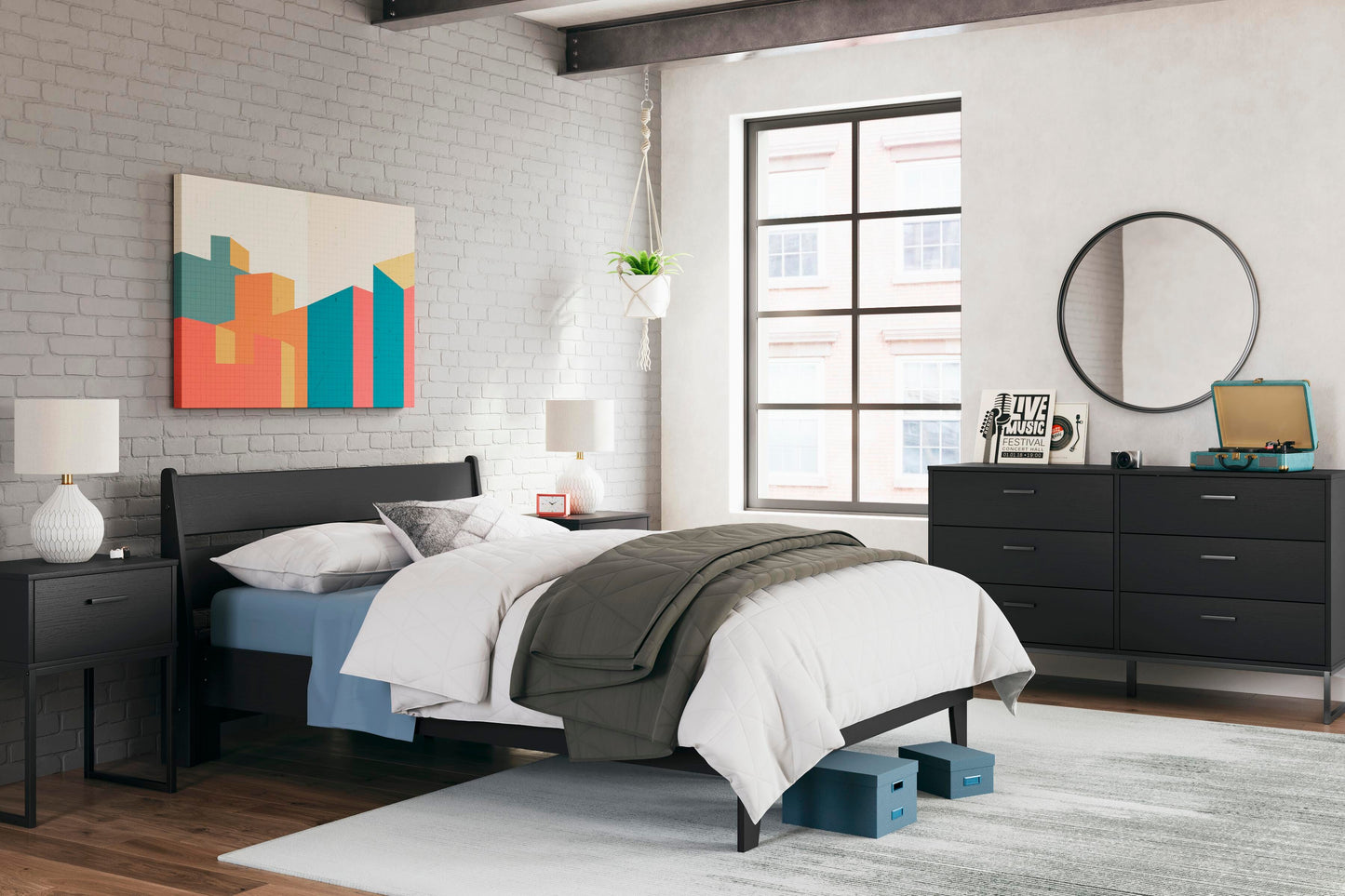 Ashley Socalle Black Dresser