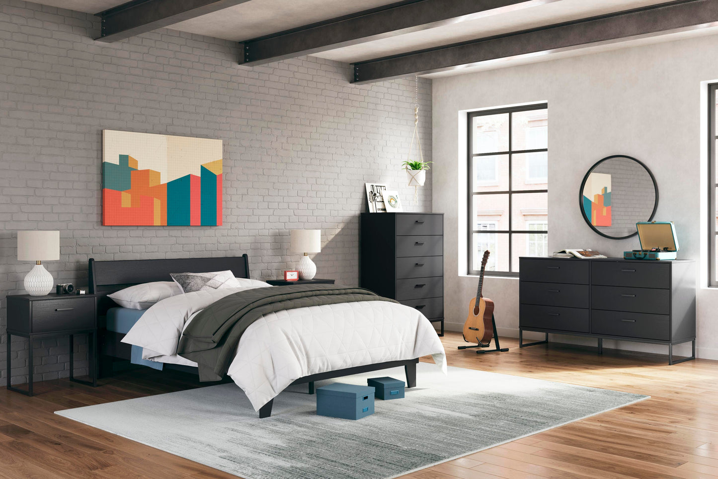 Ashley Socalle Black Chest of Drawers