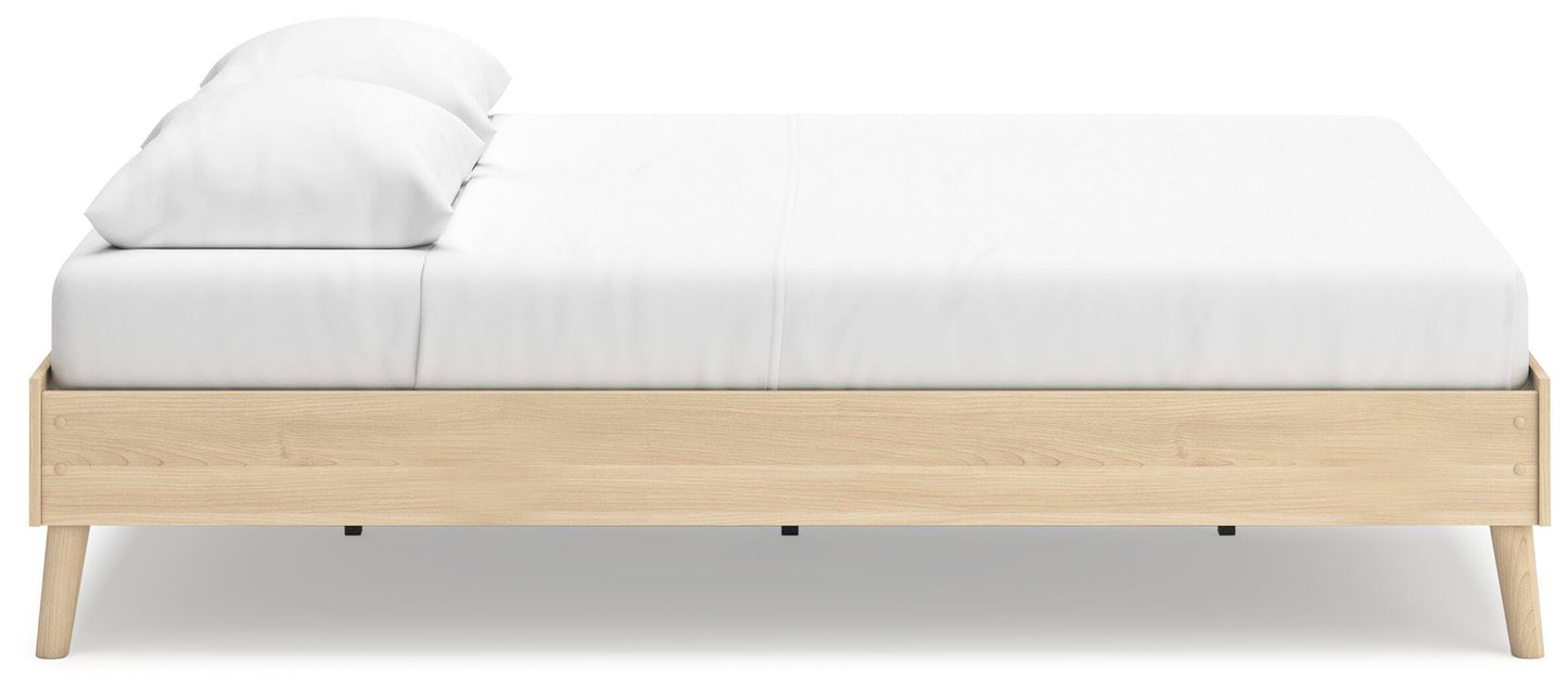 Ashley Cabinella Tan Queen Platform Bed