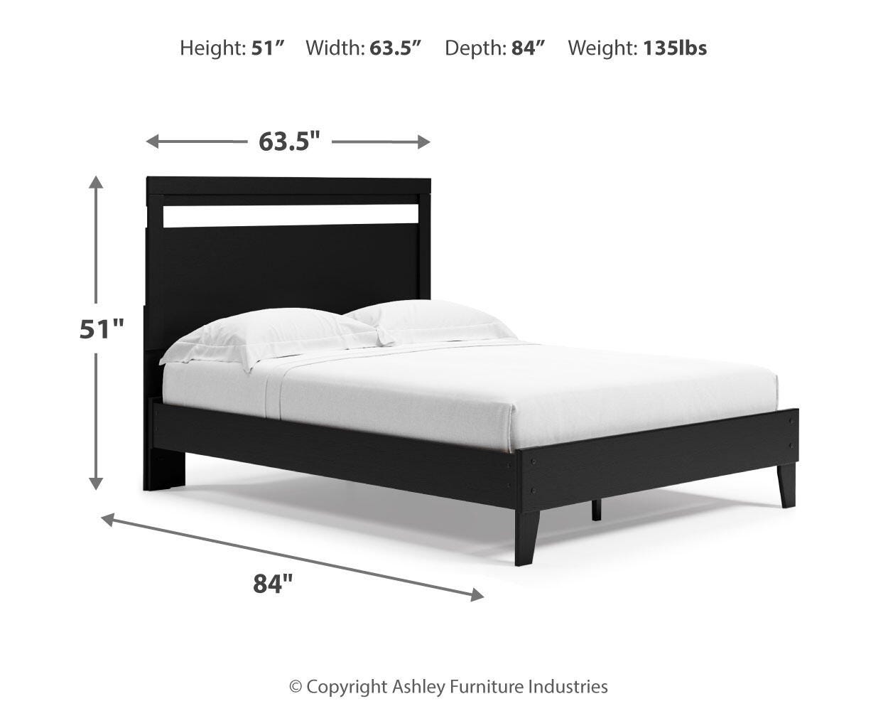 Ashley Finch Black Queen Panel Headboard