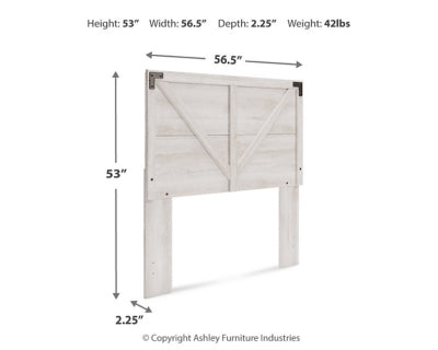 Ashley Shawburn Whitewash Full Crossbuck Panel Headboard