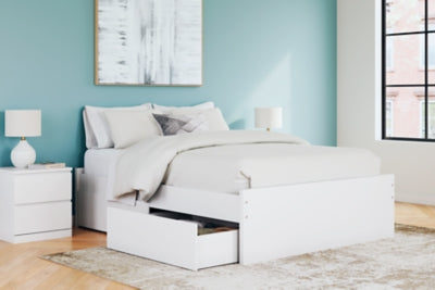 Ashley Onita White Queen Platform Bed with 2 Side Storage