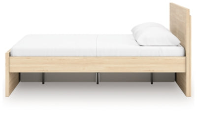 Ashley Onita Natural Queen Panel Platform Bed with 1 Side Storage
