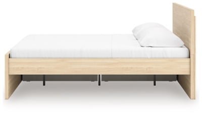 Ashley Onita Natural King Panel Platform Bed with 1 Side Storage