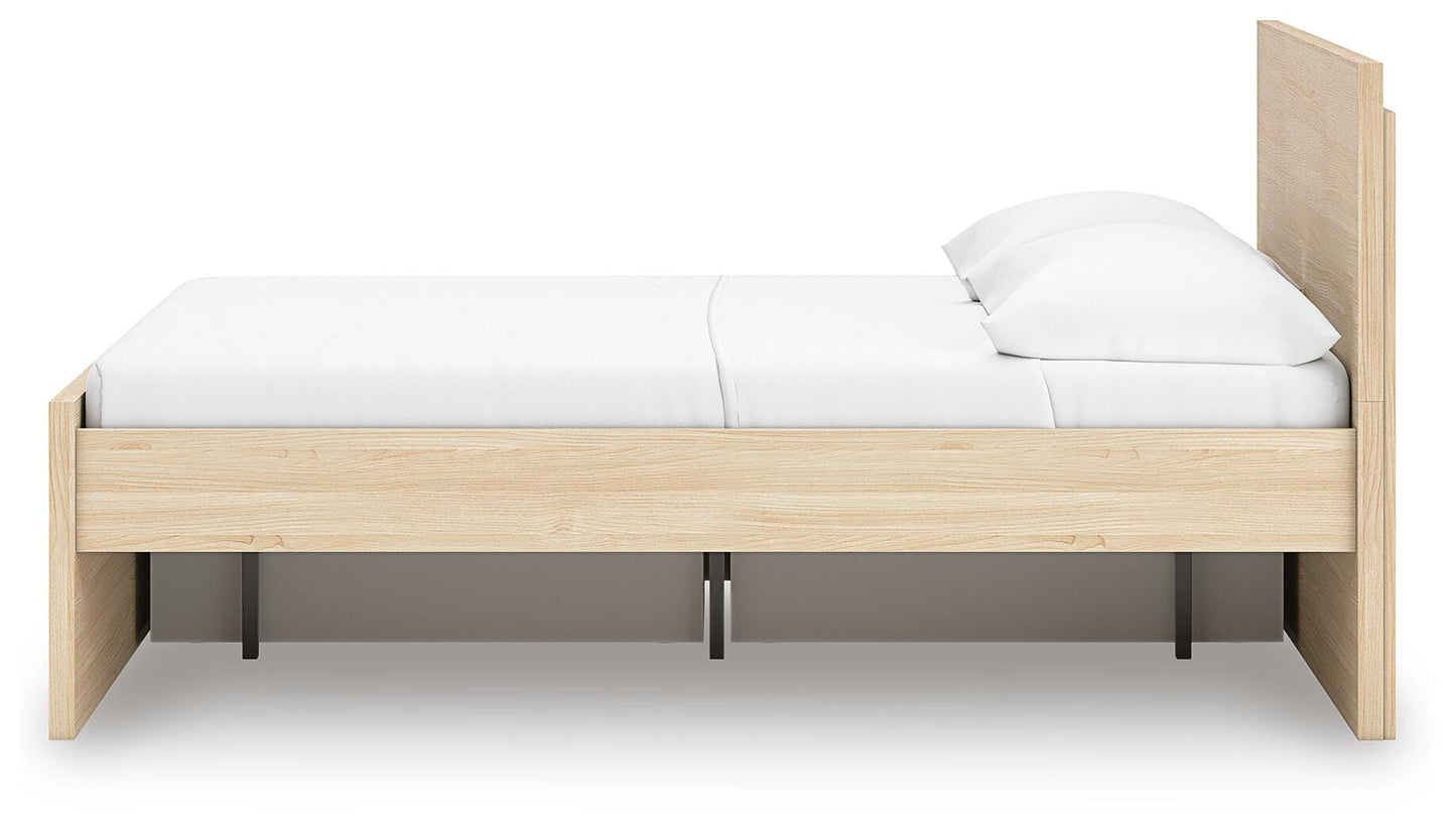 Ashley Onita Natural Full Panel Platform Bed with 1 Side Storage