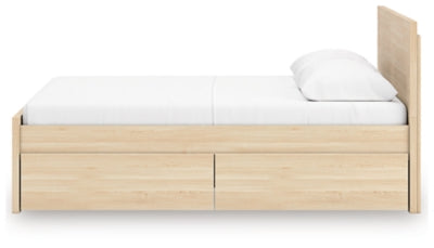 Ashley Onita Natural Full Panel Platform Bed with 2 Side Storage