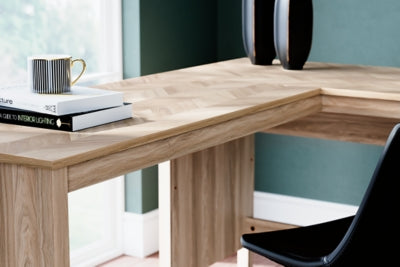 Ashley Battelle Tan 60" Home Office Desk with Return