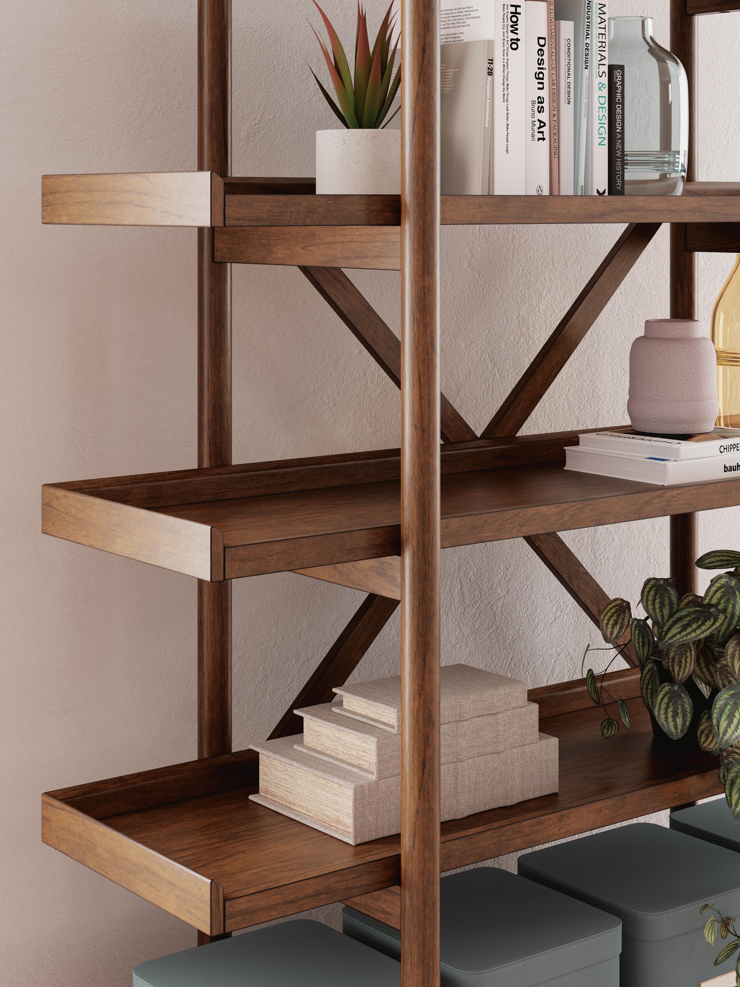 Ashley Lyncott Brown 70" Bookcase