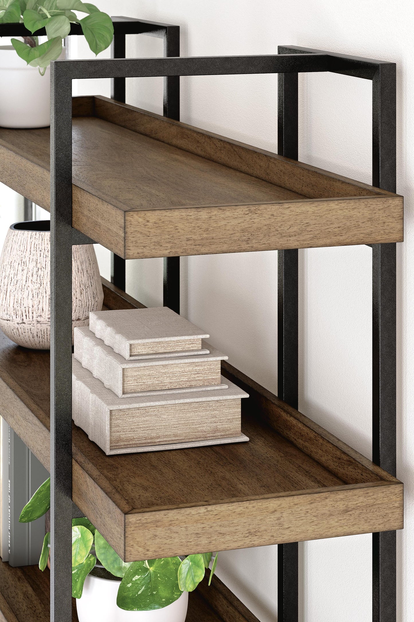 Ashley Montia Light Brown 76" Bookcase