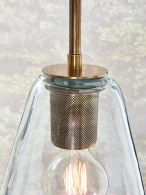 Ashley Collbrook Clear Brass Pendant Light