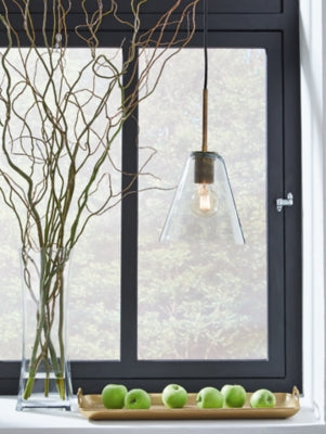 Ashley Collbrook Clear Brass Pendant Light