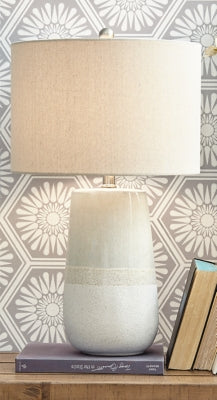 Ashley Shavon Beige White Table Lamp