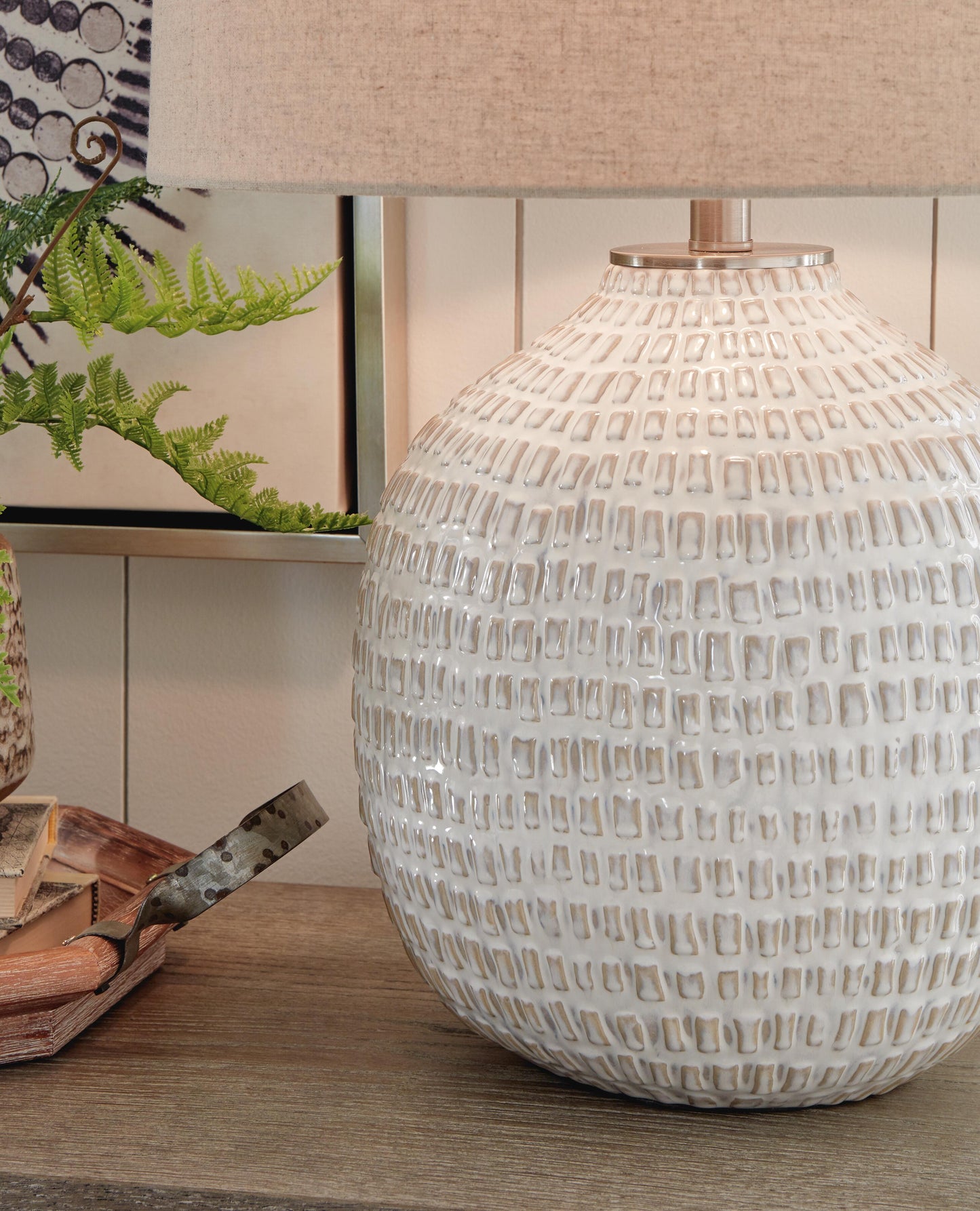 Ashley Jamon Beige Table Lamp