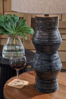 Ashley Kerbert Distressed Black Table Lamp