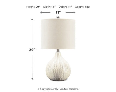 Ashley Rainermen Off White Table Lamp