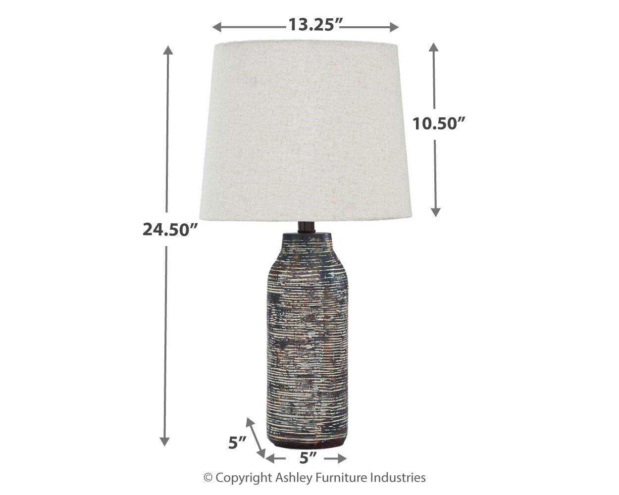 Ashley Mahima Black White Table Lamp (Set of 2)
