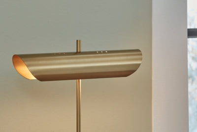 Ashley Rowleigh Gold Finish White Desk Lamp