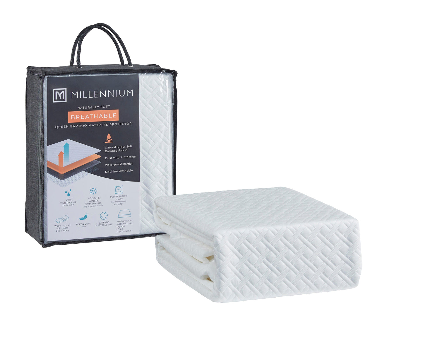 Ashley Basic Protector White Queen Mattress Protector