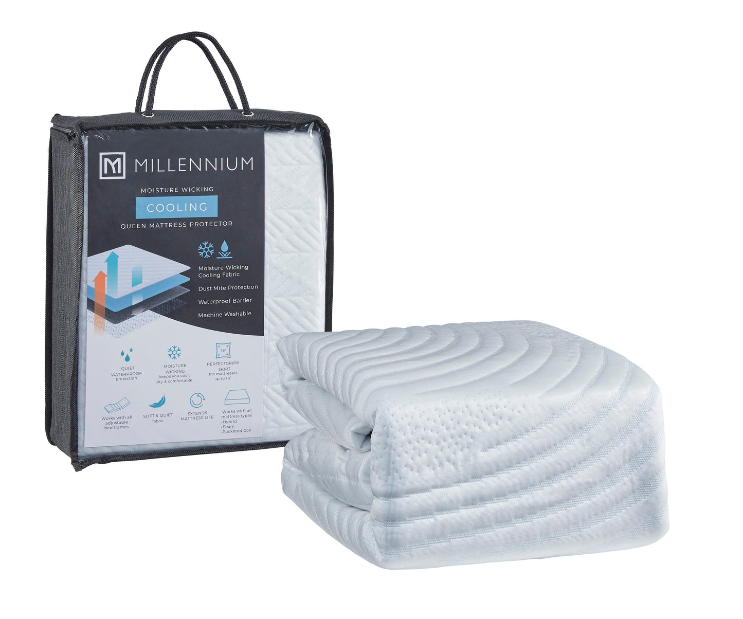 Ashley Extra Cooling Protector White California King Mattress Protector