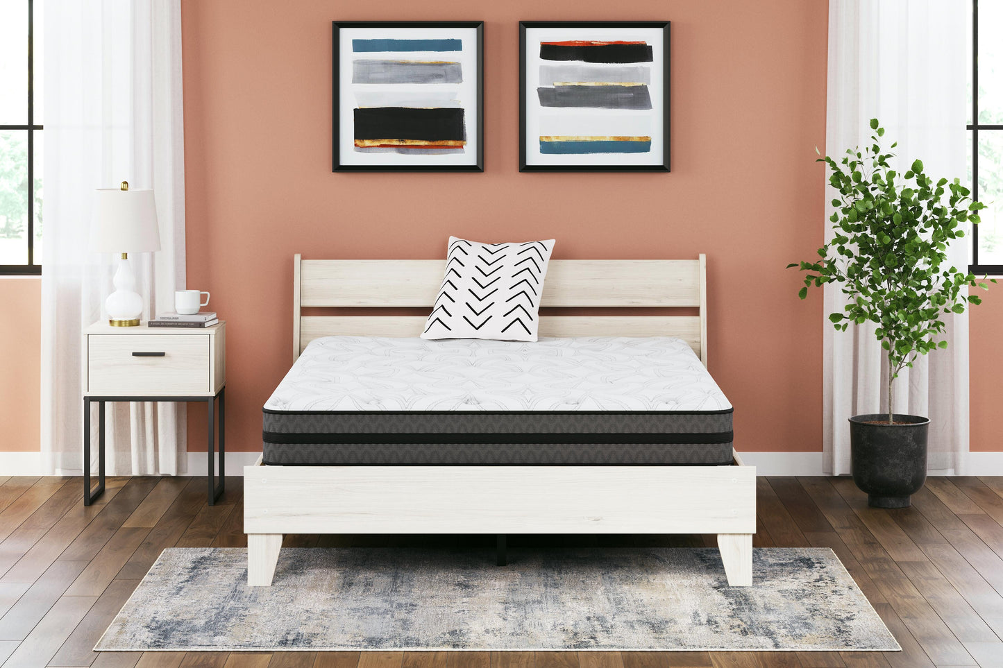 Ashley 10 Inch Pocketed Hybrid White Full Mattress