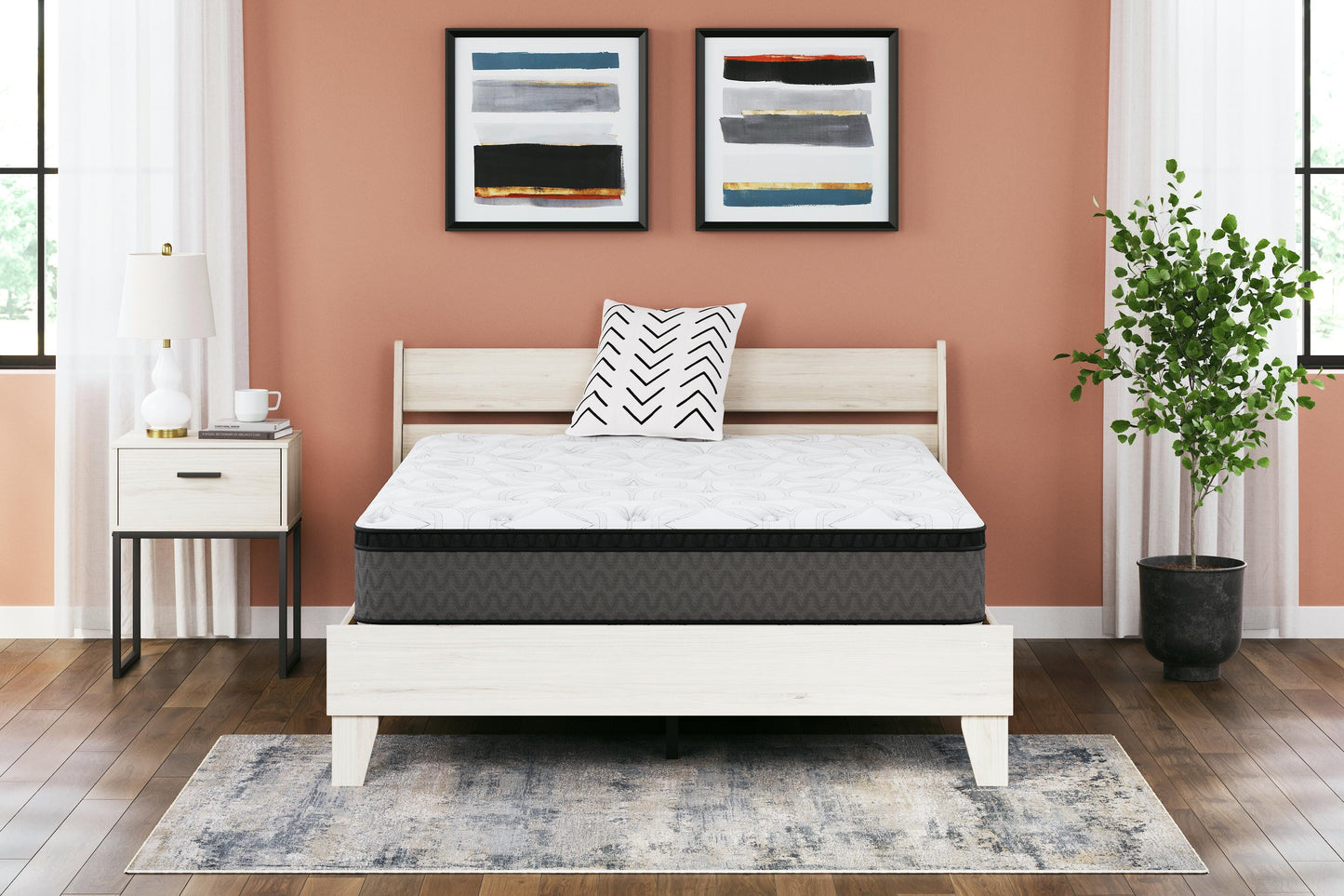 Ashley 12 Inch Pocketed Hybrid White Full Mattress