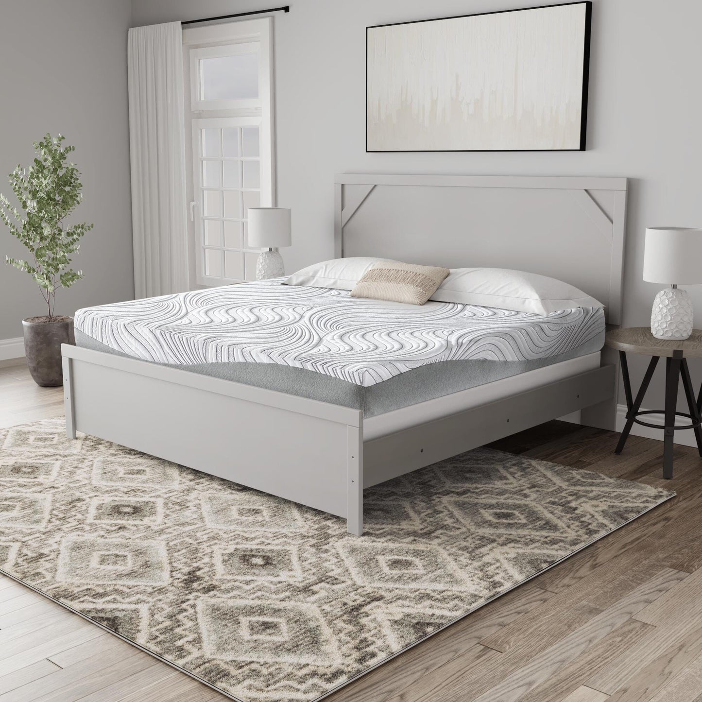Ashley 12 Inch Memory Foam White California King Mattress