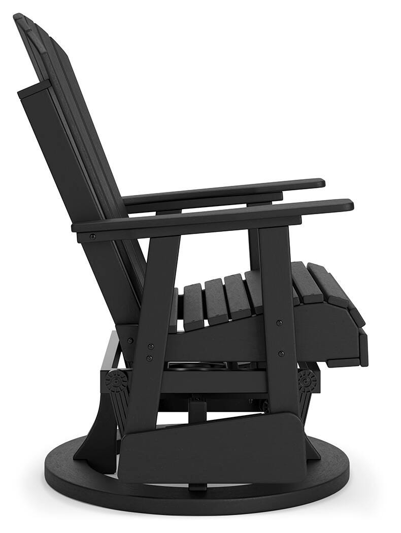 Ashley Hyland Wave Black Outdoor Swivel Glider Chair