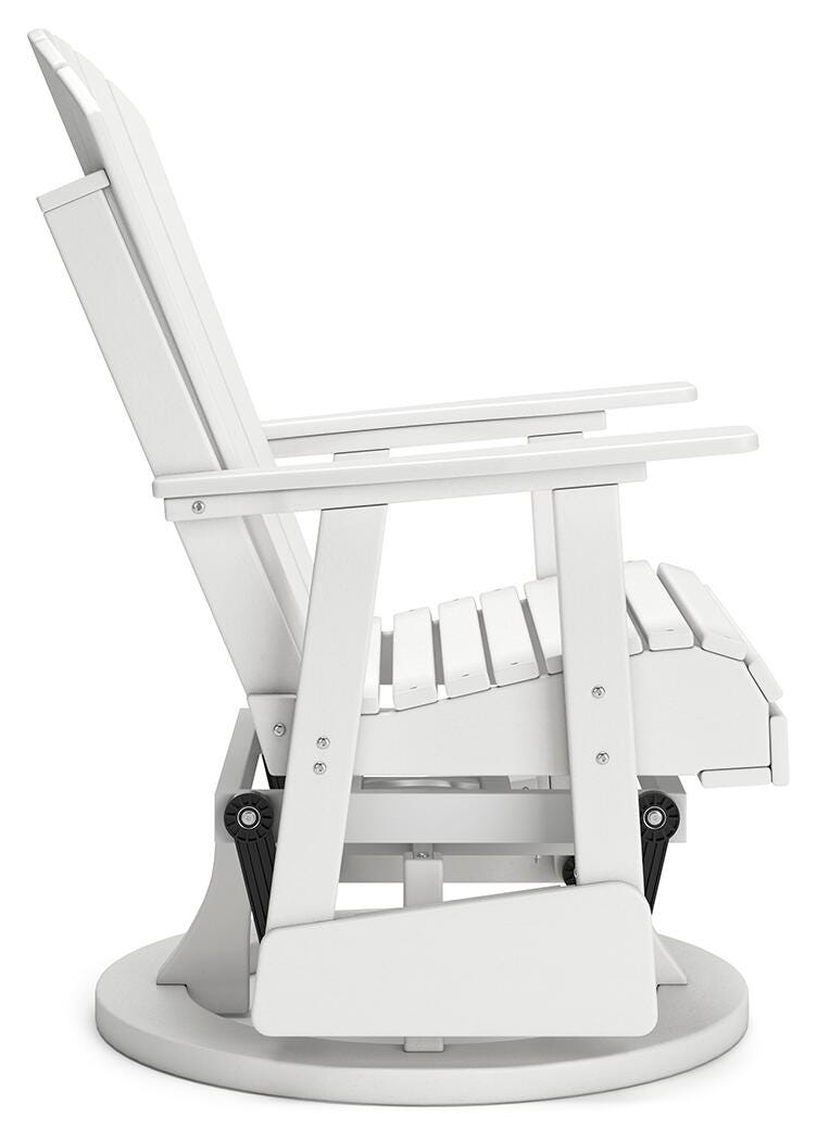 Ashley Hyland Wave White Outdoor Swivel Glider Chair